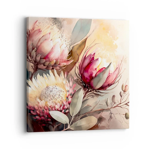 Schilderen op canvas - In profiel en en face - 40x40 cm