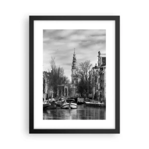 Poster in een zwarte lijst - Amsterdamse sferen - 30x40 cm