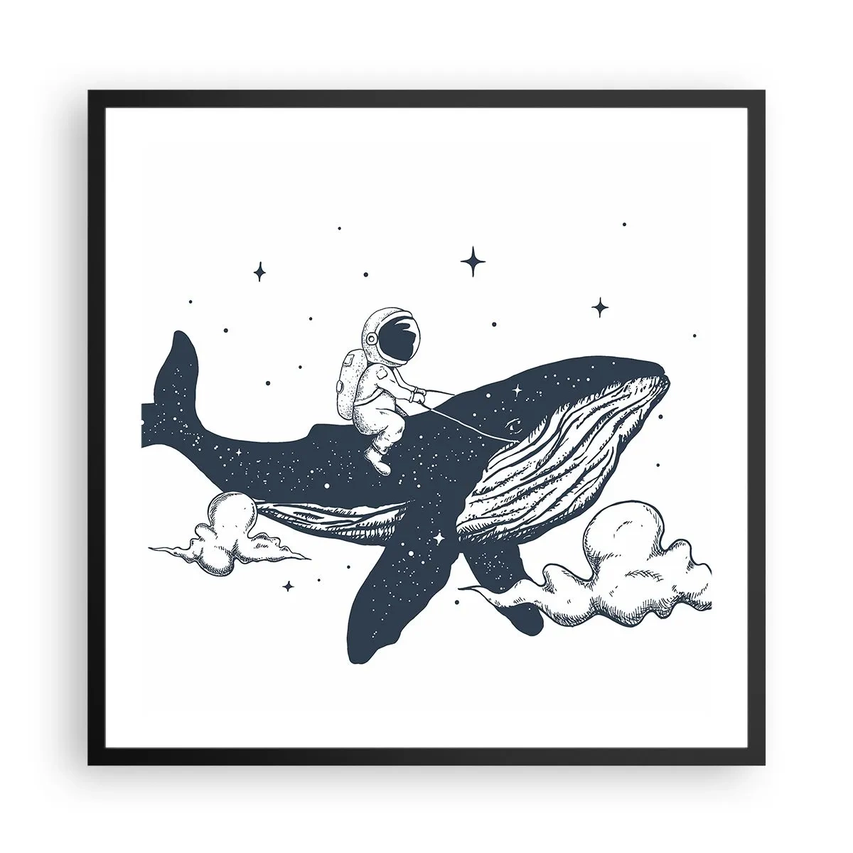 Poster in een zwarte lijst - Ruimte avontuur - 60x60 cm