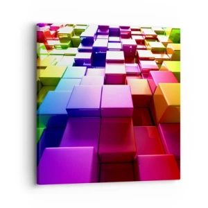 Schilderen op canvas - Op-art samen in een team - 30x30 cm