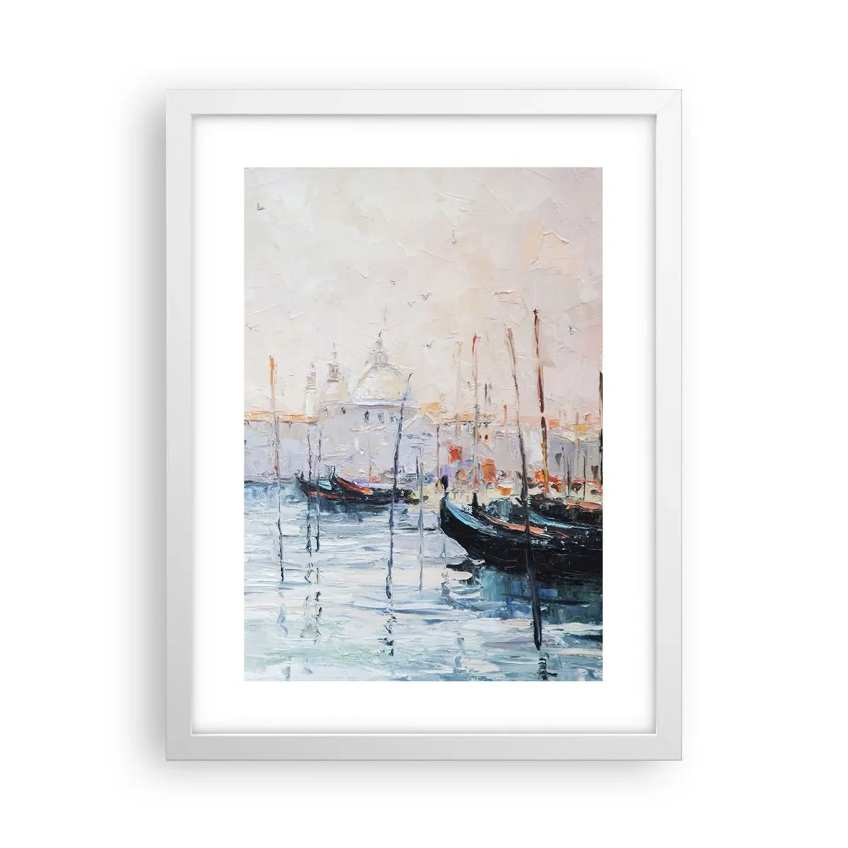 Poster in een witte lijst - Achter het water, achter de mist - 30x40 cm