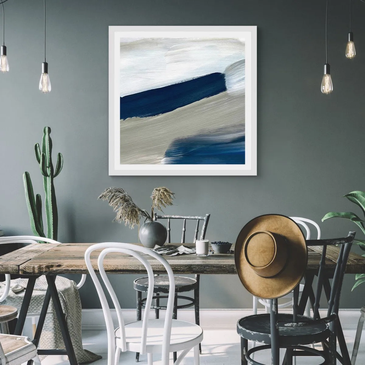 Poster in een witte lijst - Ontmoeting met witheid - 40x40 cm