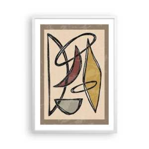 Poster in een witte lijst - Compositie – bogen en ovalen - 50x70 cm