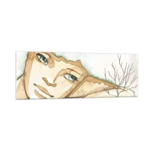 Schilderen op glas - De boom der poëzie groeit uit stilte - 90x30 cm