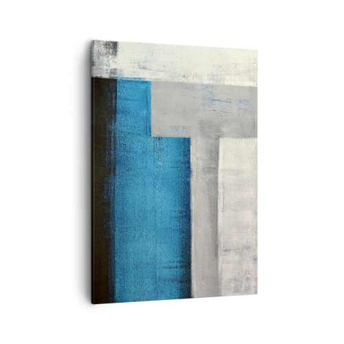 Schilderen op canvas - Een poëtische compositie van grijs en blauw - 50x70 cm