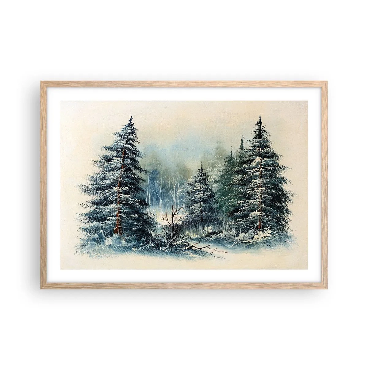 Een poster in een licht eiken lijst - Klaar voor kerst - 70x50 cm