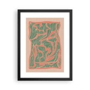 Poster in een zwarte lijst - De strijd tussen koraal en groen - 30x40 cm