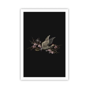 Poster - Exotische geborduurde vogel - 61x91 cm