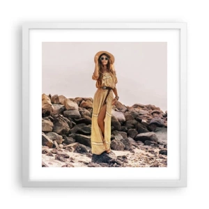 Poster in een witte lijst - De magie van stenen - 40x40 cm