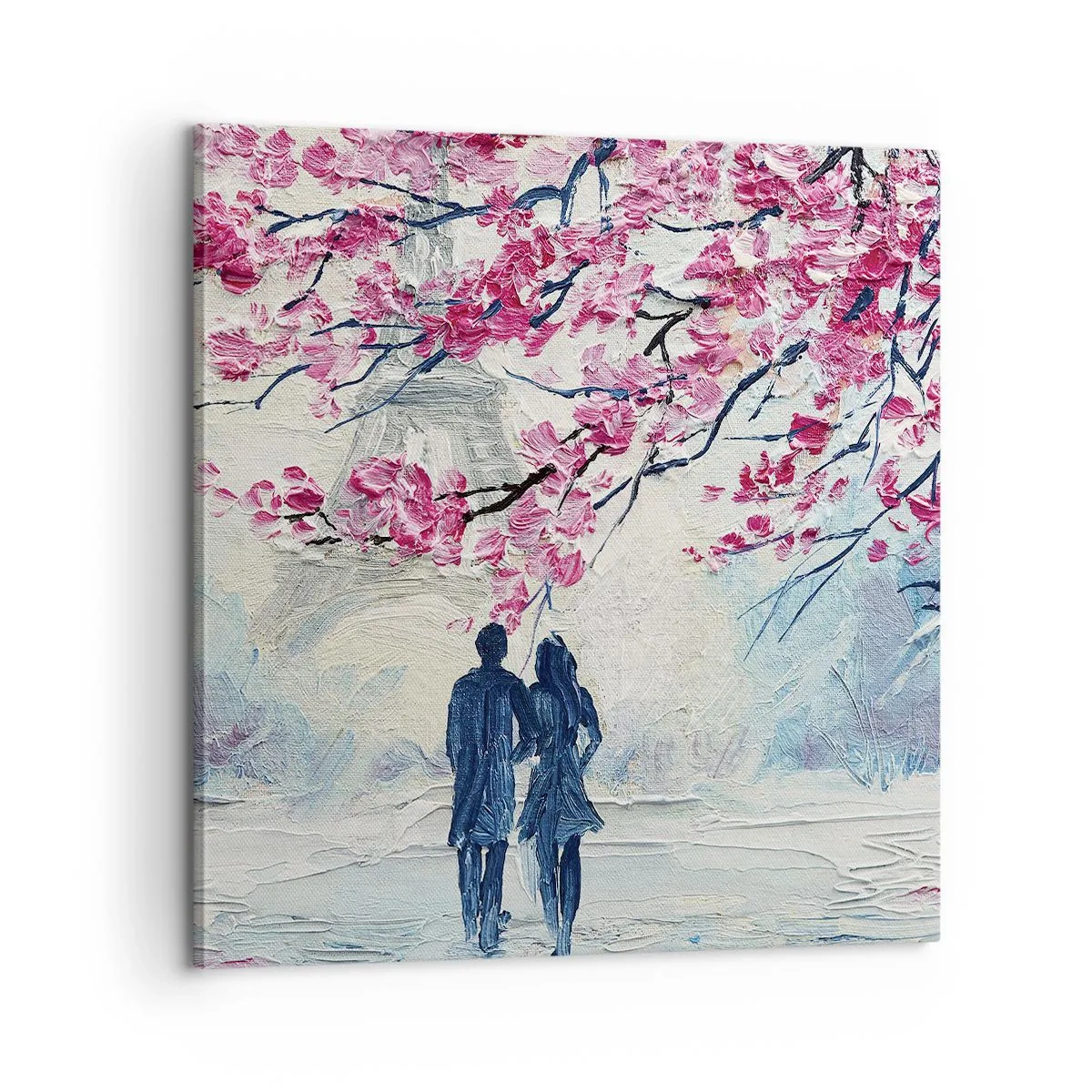 Schilderen op canvas - Een romantische wandeling - 60x60 cm