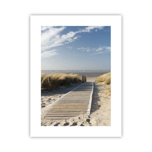 Poster - Achter het duin, in het ruisen van gras - 30x40 cm