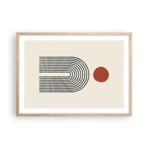 Een poster in een licht eiken lijst - Magnetisme van vormen en kleuren - 70x50 cm