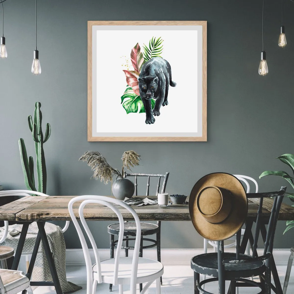 Een poster in een licht eiken lijst - Wilde van het hart - 40x40 cm