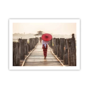 Poster - Op de oude brug - 70x50 cm