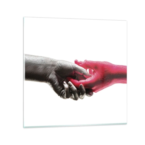 Schilderen op glas - Samen, hoewel anders - 70x70 cm