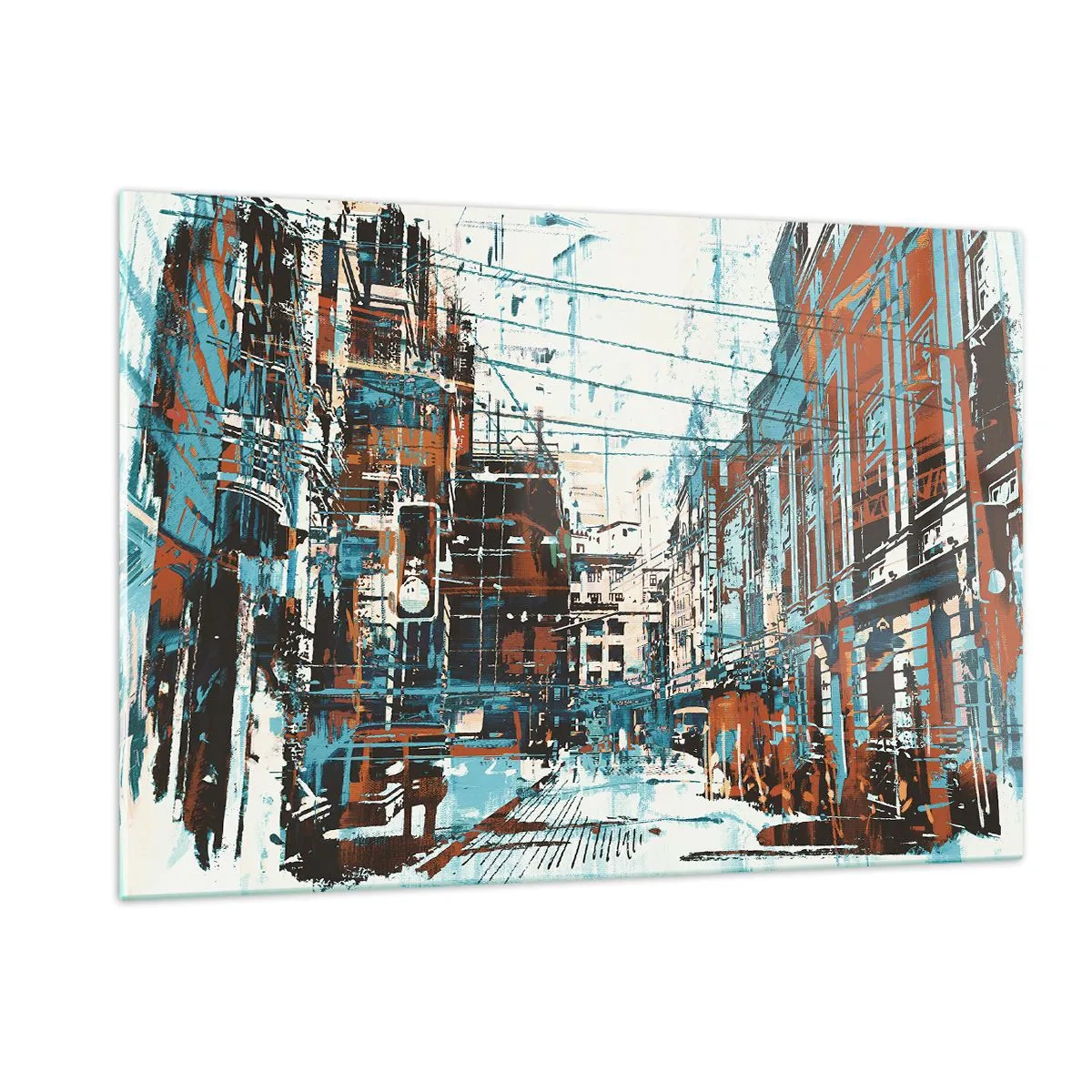 Schilderen op glas - Een versleten stadspad - 120x80 cm