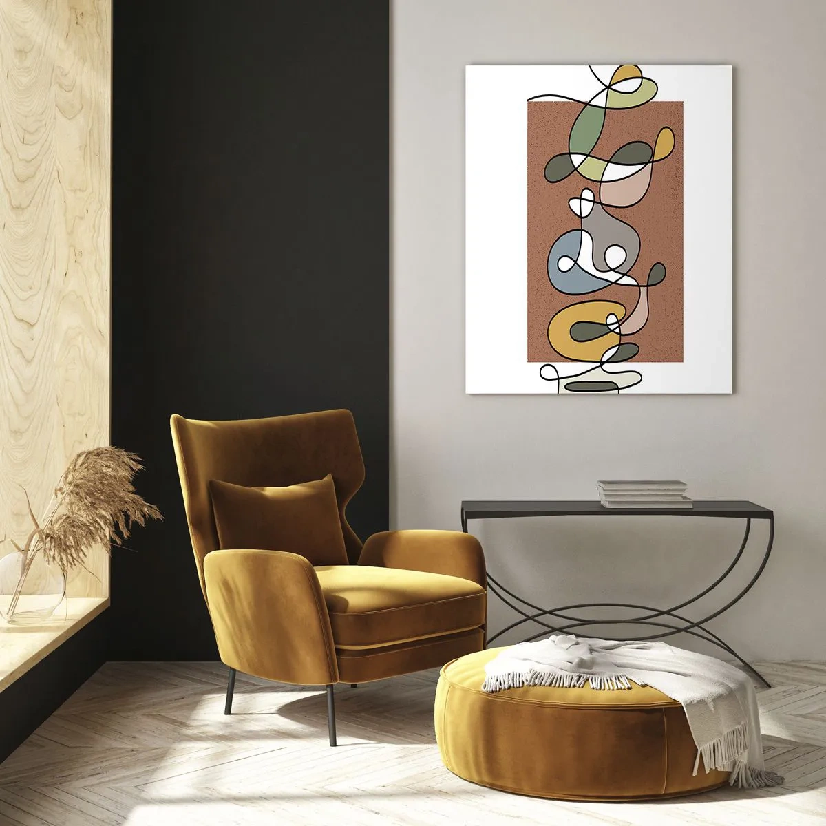 Schilderen op glas - Abstractie die het glimlachen waard is - 50x70 cm