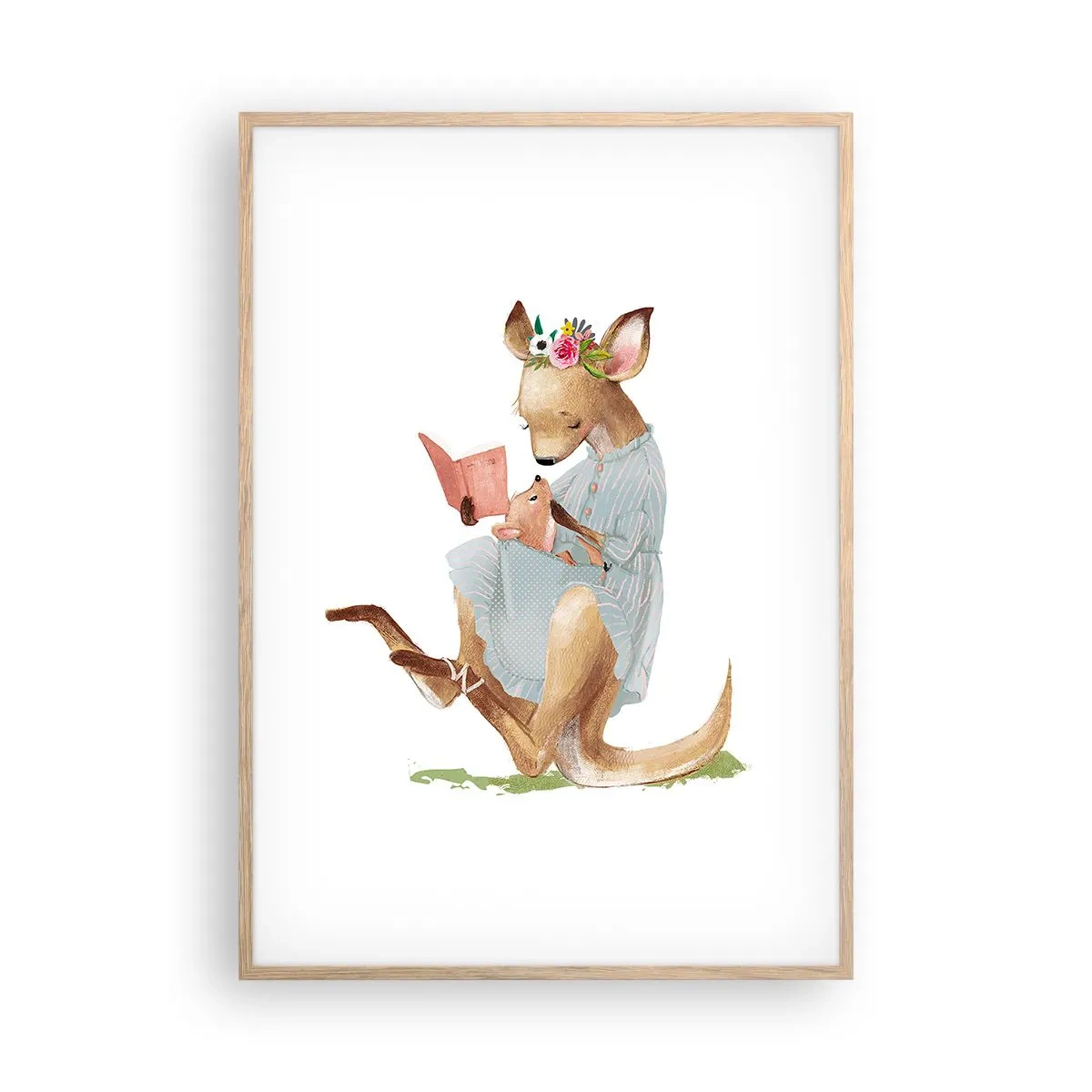 Een poster in een licht eiken lijst - Lees me voor mama - 70x100 cm