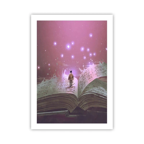 Poster - Uitnodiging voor een andere wereld - lees! - 50x70 cm