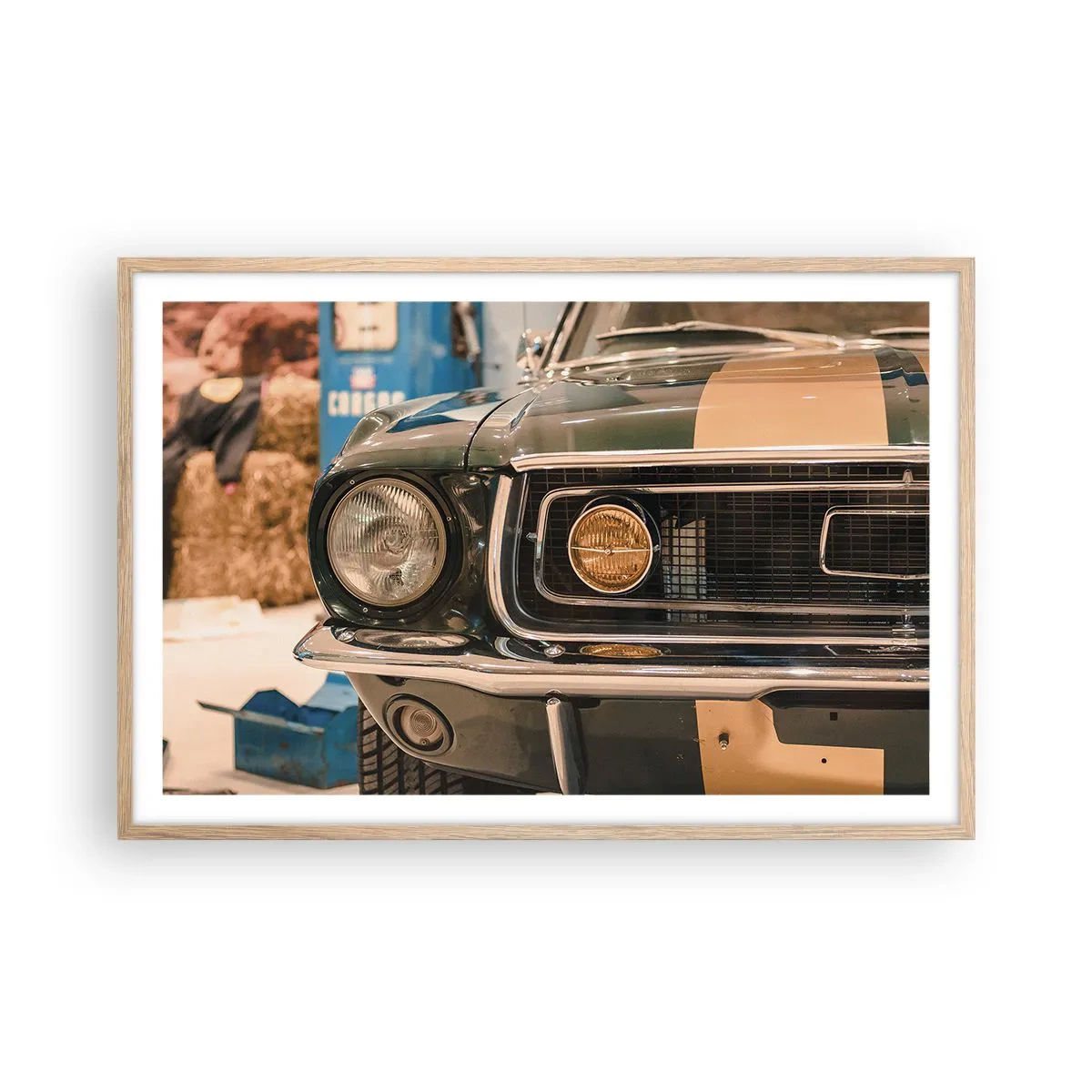 Een poster in een licht eiken lijst - Ontmoeting met een legende - 91x61 cm