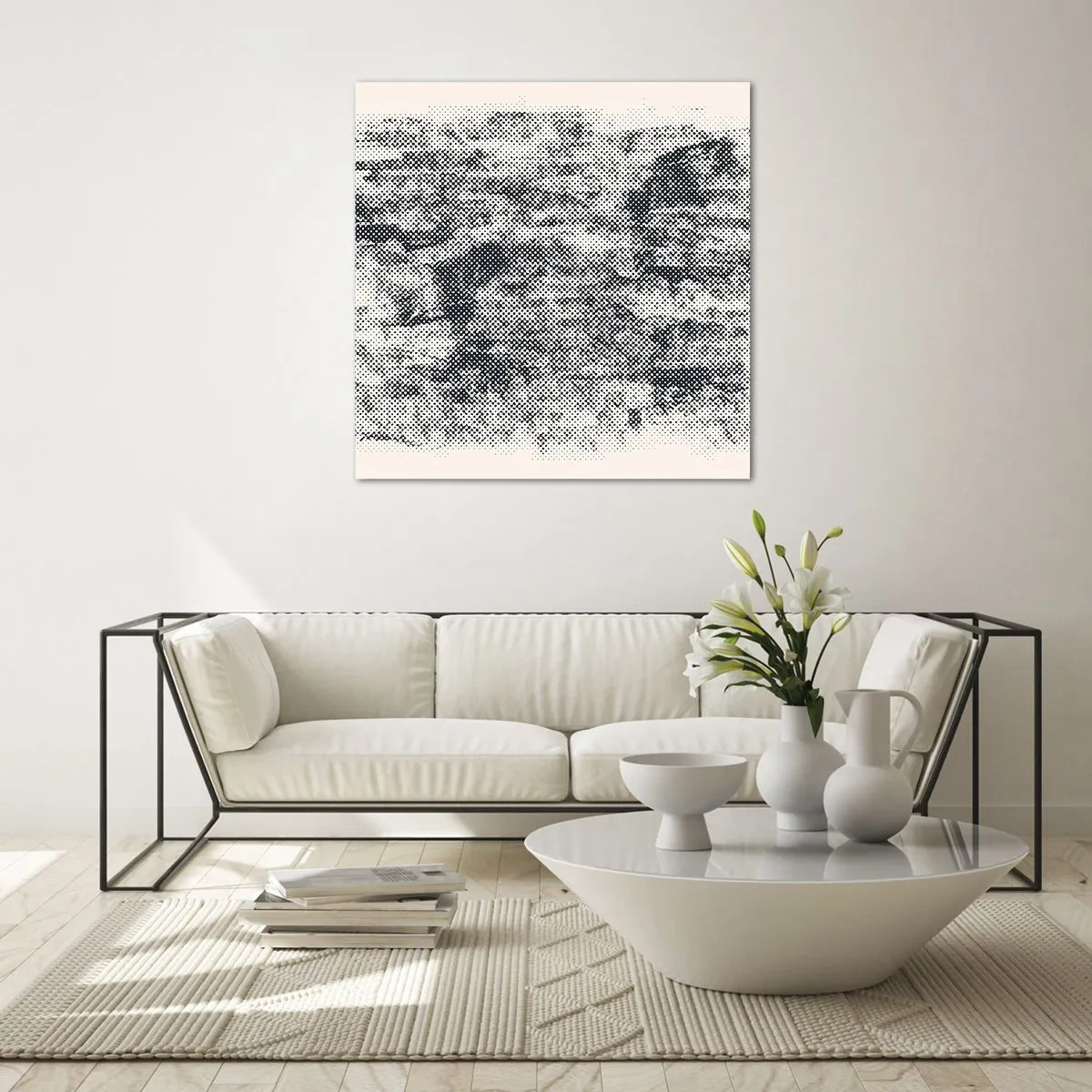 Schilderen op glas - Mistige compositie - 70x70 cm