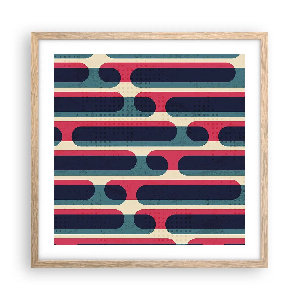 Een poster in een licht eiken lijst - In de diepte en vooruit - 50x50 cm