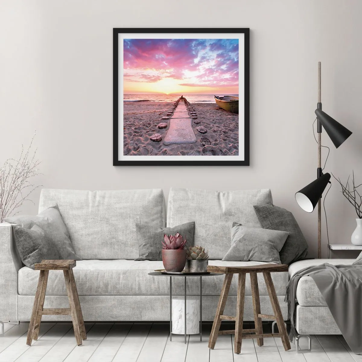 Poster in een zwarte lijst - Een moment van diepe ervaring - 40x40 cm