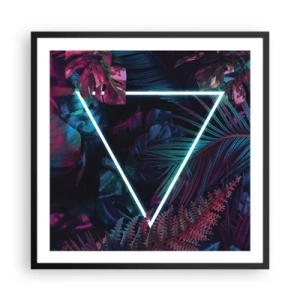 Poster in een zwarte lijst - Disco-achtige tuin - 60x60 cm