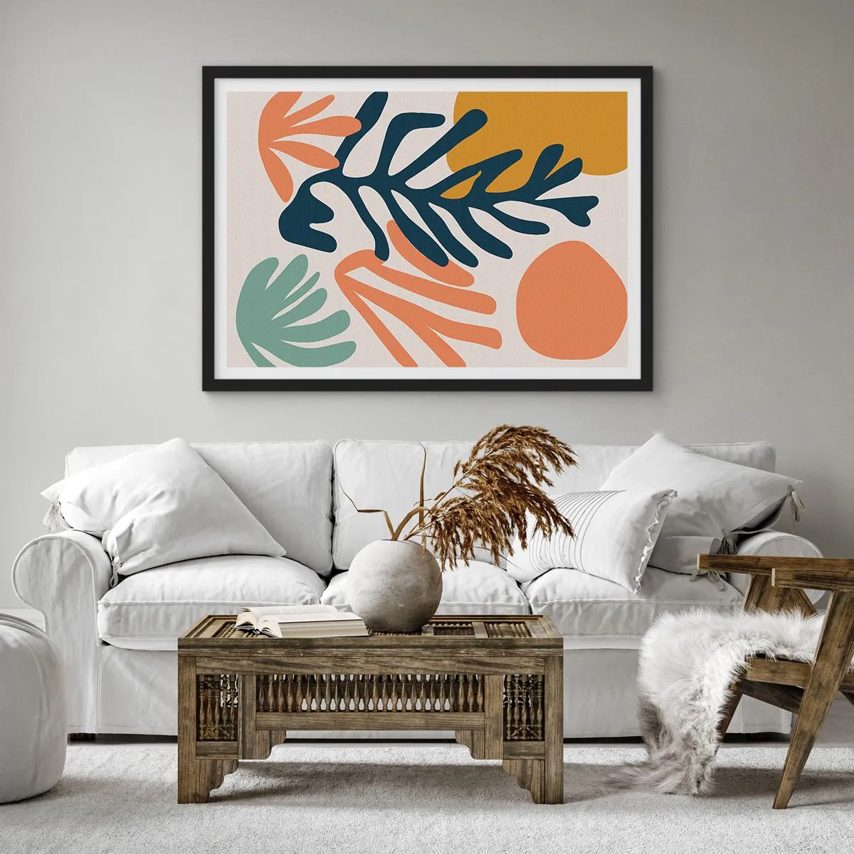 Poster in een zwarte lijst - Koraalzeeën - 50x40 cm