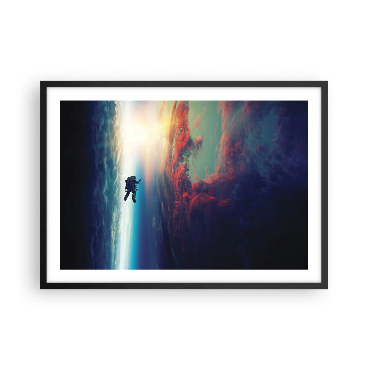 Poster in een zwarte lijst - Ga het universum tegemoet - 70x50 cm