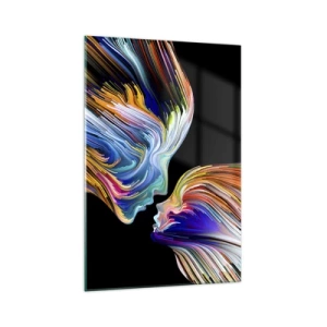 Schilderen op glas - Een samensmelting van energie en licht - 70x100 cm