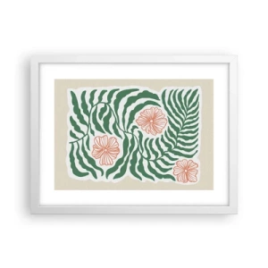 Poster in een witte lijst - Bloeiend in het groen - 40x30 cm