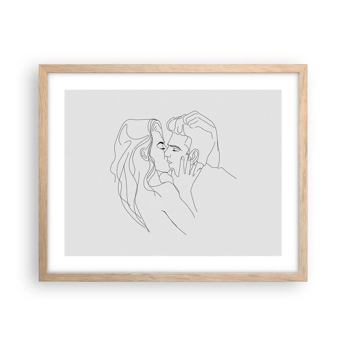 Een poster in een licht eiken lijst - Dezelfde regel - 50x40 cm