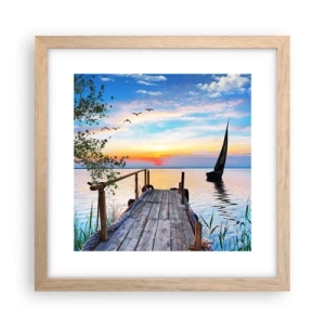 Een poster in een licht eiken lijst - Goedeavond - 30x30 cm