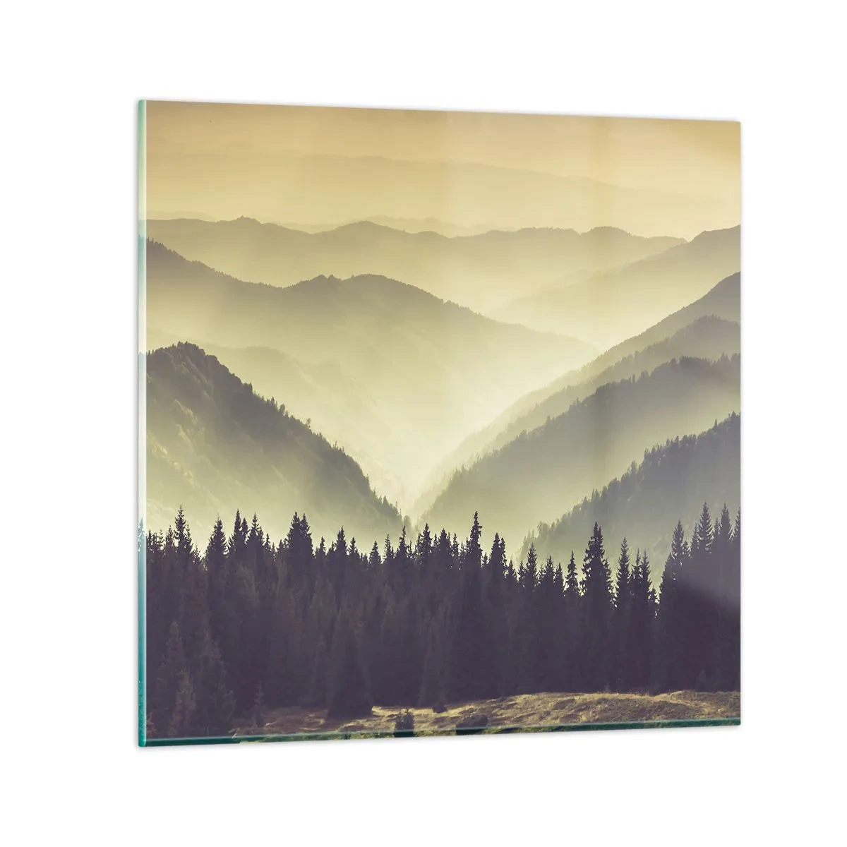 Schilderen op glas - Achter de zeven bergen... - 60x60 cm