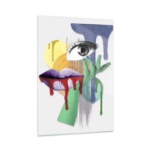 Schilderen op glas - Een gedeconstrueerd portret - 50x70 cm