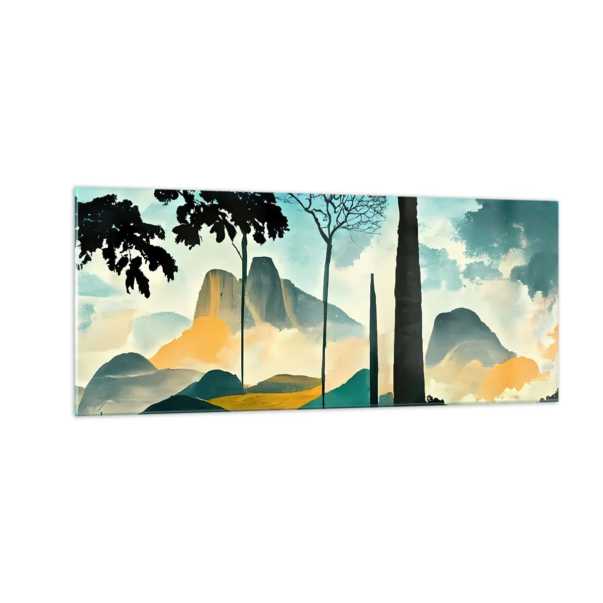 Schilderen op glas - Nog hoger en hoger - 100x40 cm