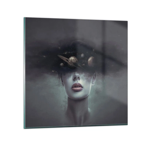 Schilderen op glas - En de planeten worden gek... - 40x40 cm