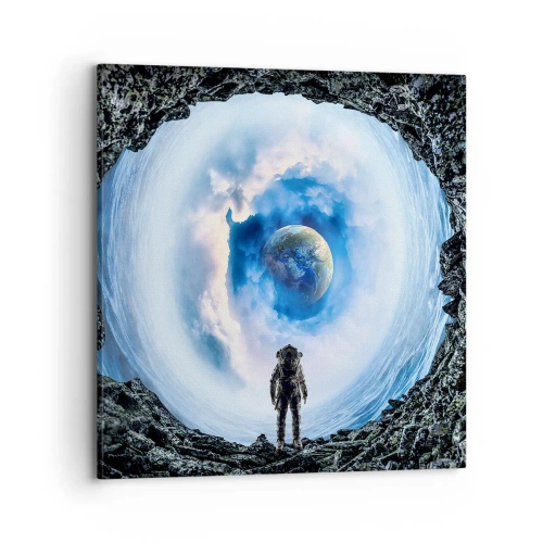 Schilderen op canvas - Het is niet ver van huis - 70x70 cm