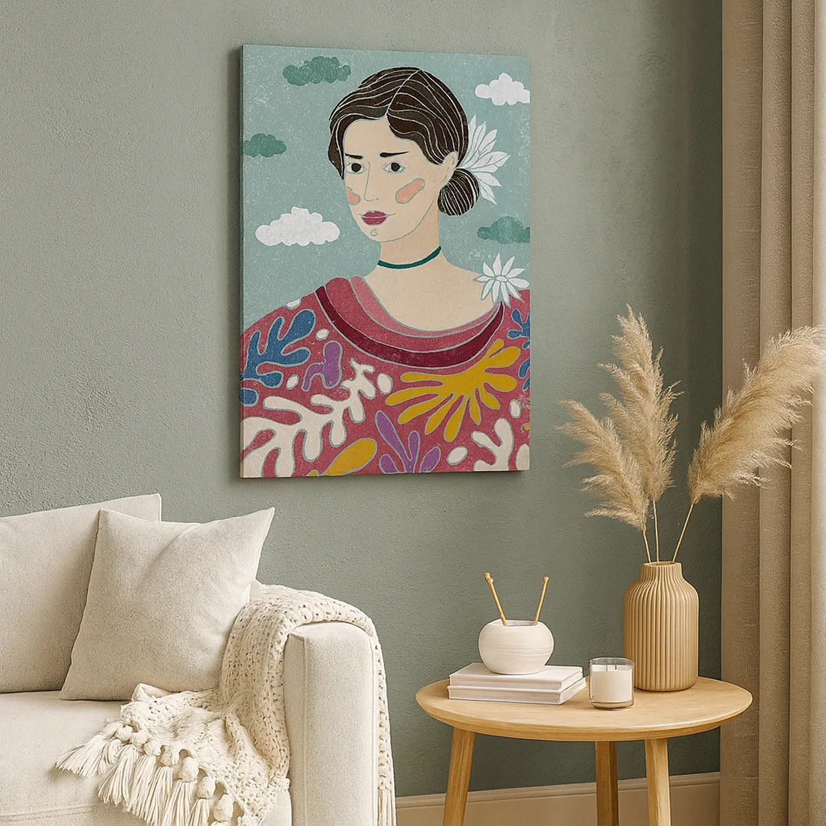 Schilderen op canvas - Met melancholie in de ogen - 50x70 cm