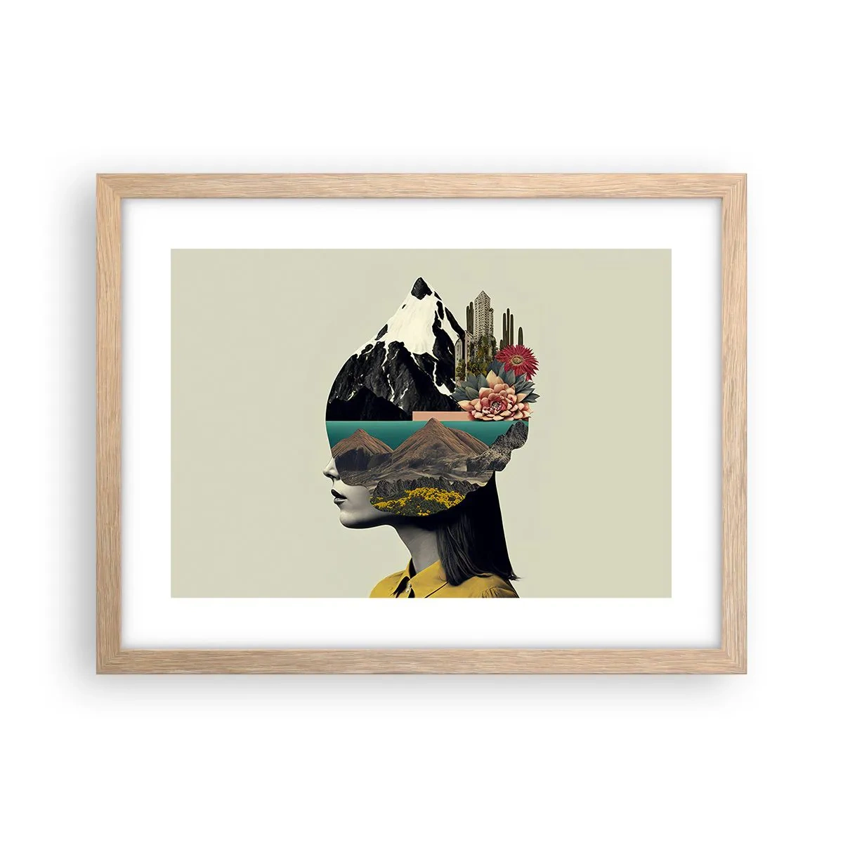 Een poster in een licht eiken lijst - Vrouw – altijd een mysterie - 40x30 cm
