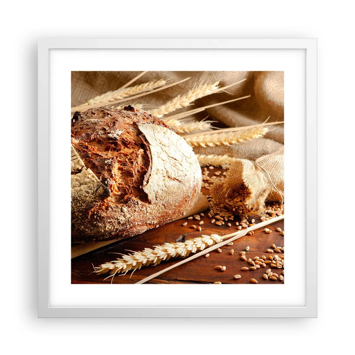 Poster in een witte lijst - Smakelijk, geurig, knapperig - 40x40 cm