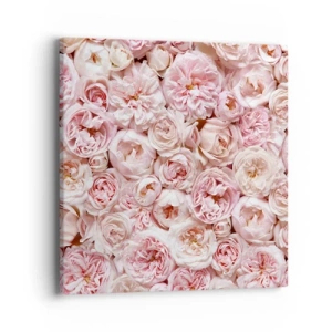 Schilderen op canvas - Een bed van rozen - 40x40 cm