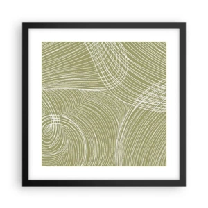 Poster in een zwarte lijst - Ingewikkelde abstractie in wit - 40x40 cm