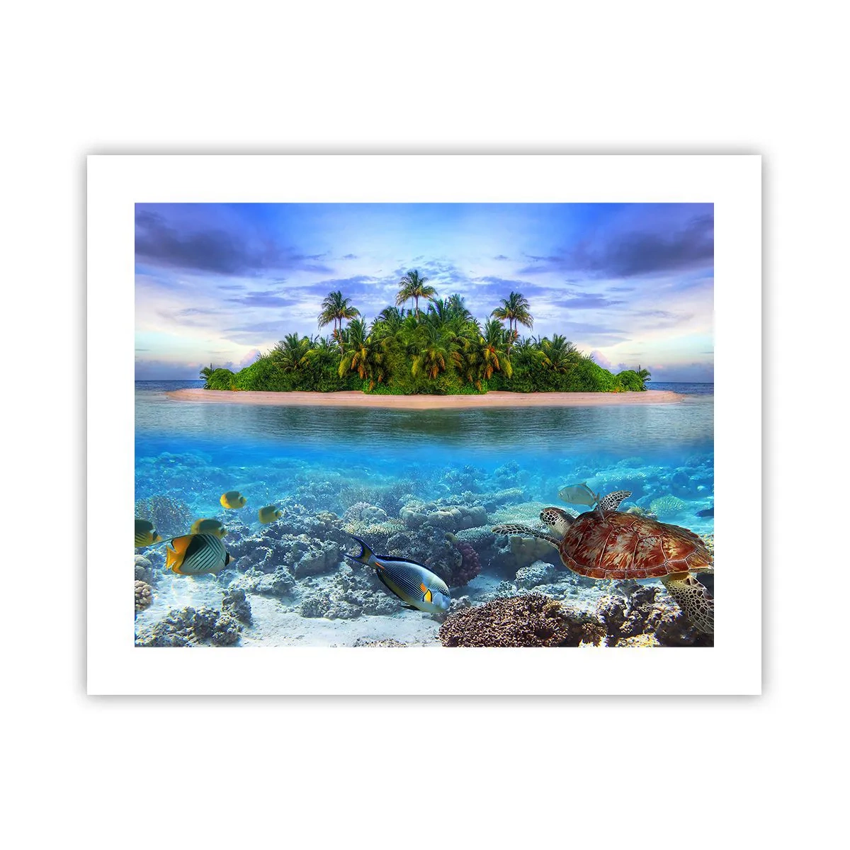 Poster - Hemels eiland nodigt je uit - 50x40 cm