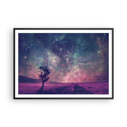 Poster in een zwarte lijst - Onder de magische hemel - 100x70 cm