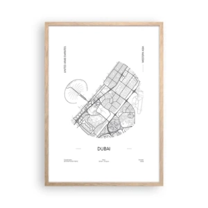 Een poster in een licht eiken lijst - Anatomie van Dubai - 50x70 cm