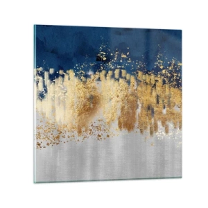 Schilderen op glas - Een moderne compositie met sprankeling - 40x40 cm