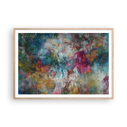 Een poster in een licht eiken lijst - Volledig in bloei - 100x70 cm