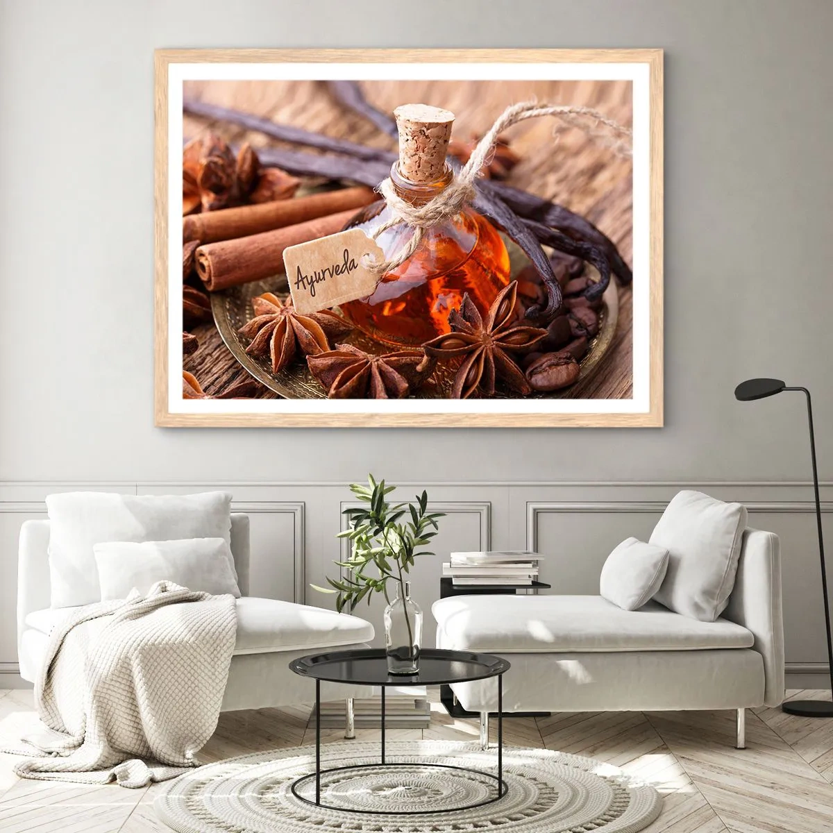 Een poster in een licht eiken lijst - Naar de eenheid van lichaam en geest - 100x70 cm